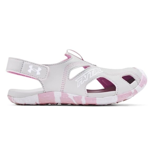 Under Armour PS Fat Tire Defender Sandal Girl Size 3Y Pink Gray 3023783-101 NWB - Picture 3 of 5